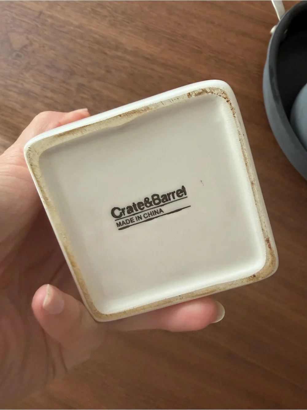 🗽Crate&Barrel White Ceramic Square Canister Base